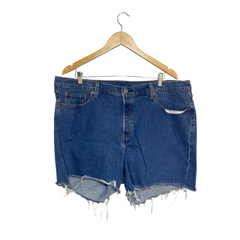Levi Strauss Women’s 501 Ripped Cut High Rise Mom Jean Shorts Blue Size 20